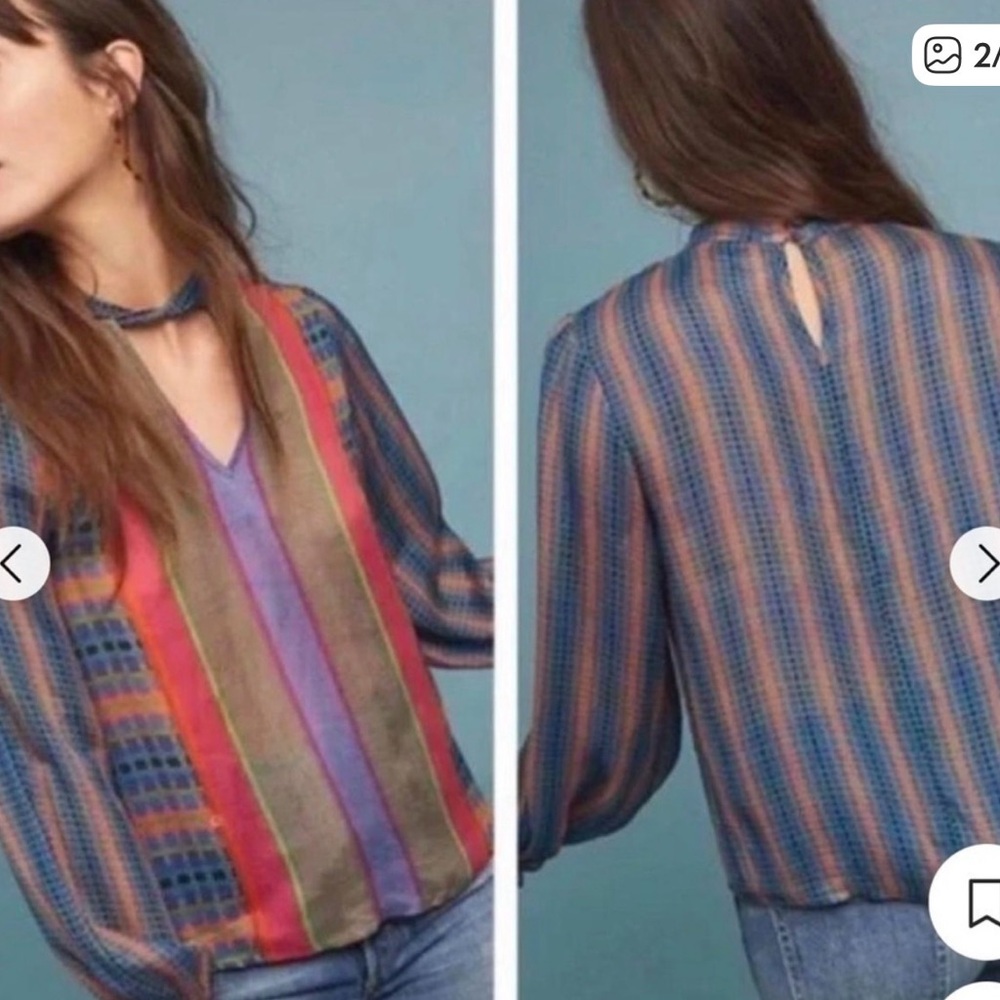 Anthropologie Conditions Apply Multicolor Blouse - Picture 4 of 10